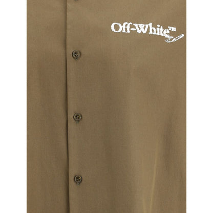 Off-White Green Cotton Shirt
