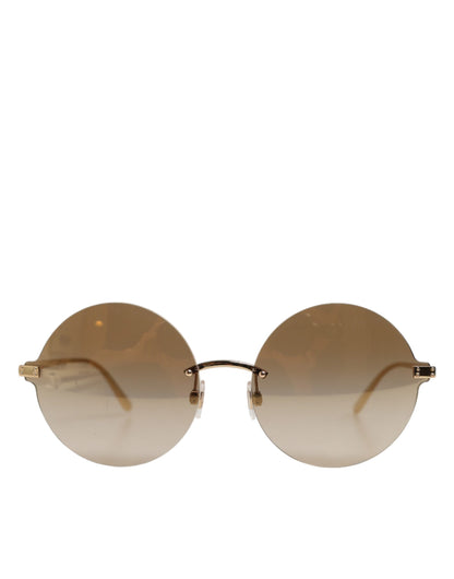 Dolce &amp; Gabbana DG2228 Sonnenbrille mit vergoldeten runden Gläsern