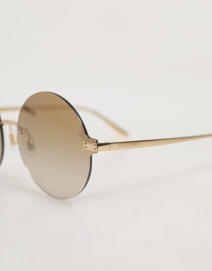 Dolce &amp; Gabbana DG2228 Sonnenbrille mit vergoldeten runden Gläsern