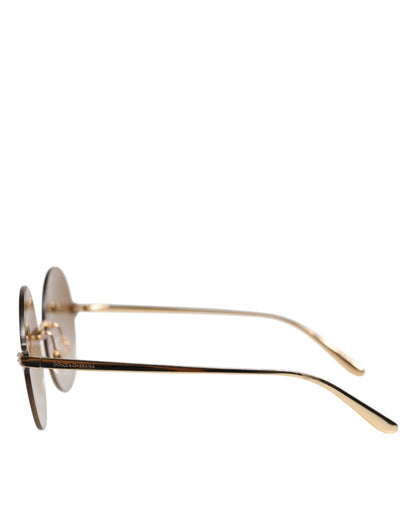 Dolce &amp; Gabbana DG2228 Sonnenbrille mit vergoldeten runden Gläsern