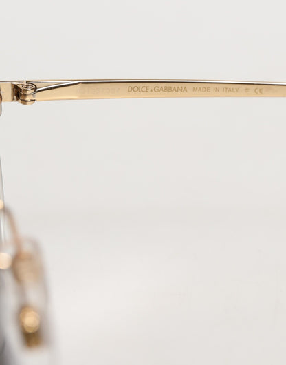 Dolce &amp; Gabbana DG2228 Sonnenbrille mit vergoldeten runden Gläsern