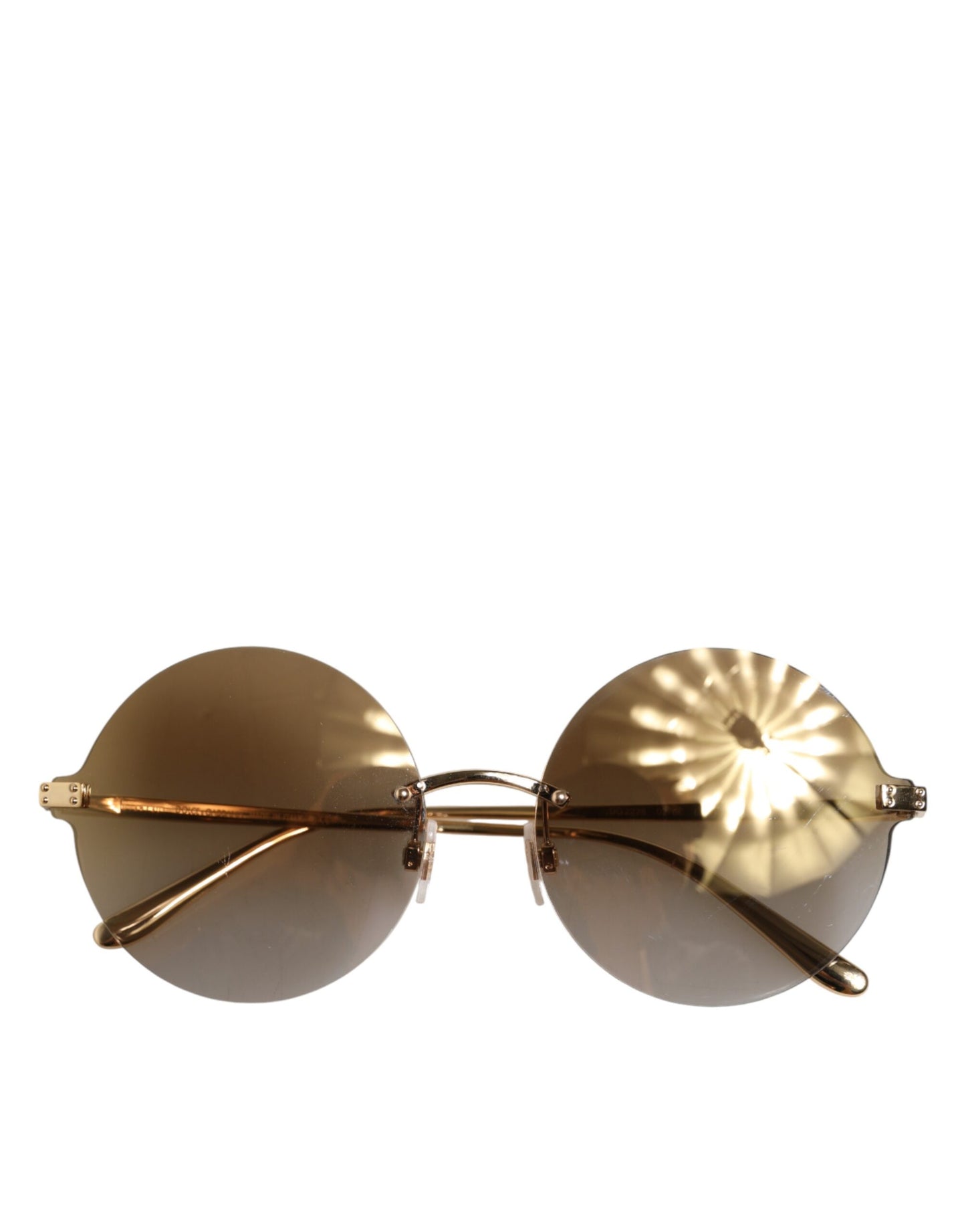 Dolce &amp; Gabbana DG2228 Sonnenbrille mit vergoldeten runden Gläsern