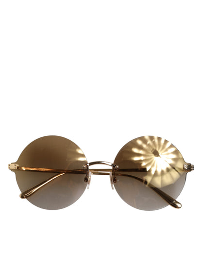 Dolce &amp; Gabbana DG2228 Sonnenbrille mit vergoldeten runden Gläsern