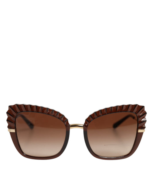 Dolce &amp; Gabbana DG6131 – Plissierte Sonnenbrille mit Schmetterlings-Design in Braun