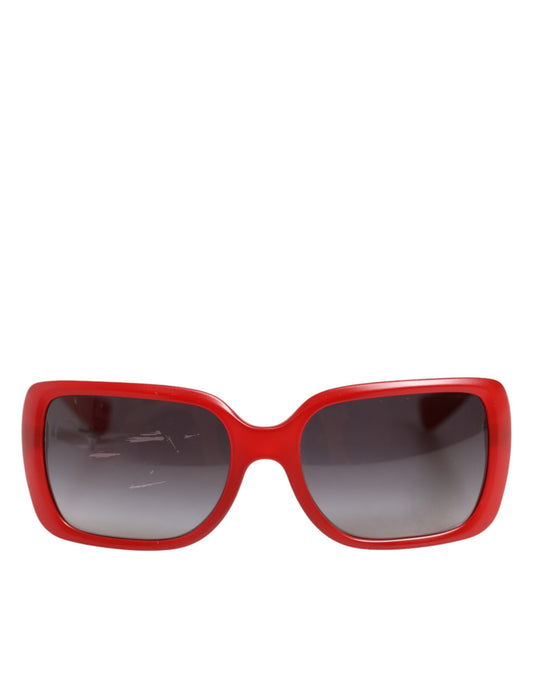 Dolce &amp; Gabbana DG6093 – Rote, rechteckige Sonnenbrille mit grauen Verlaufsgläsern