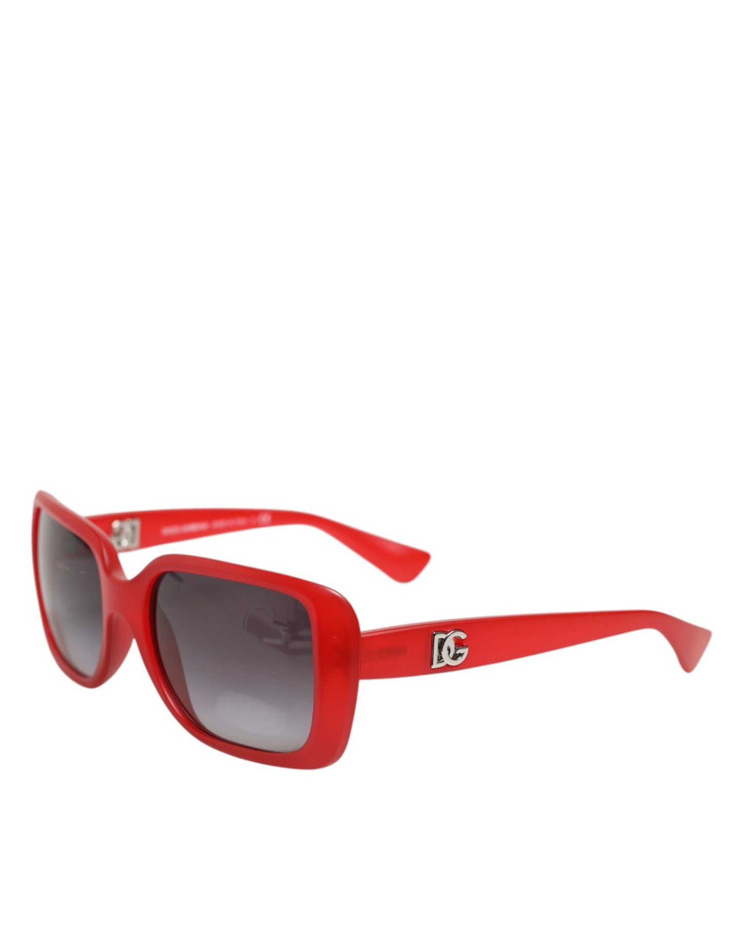 Dolce &amp; Gabbana DG6093 – Rote, rechteckige Sonnenbrille mit grauen Verlaufsgläsern