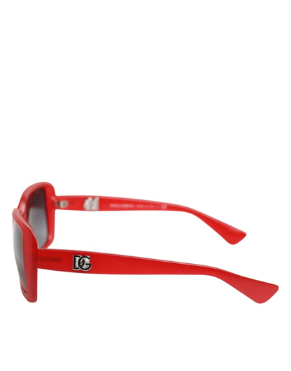 Dolce &amp; Gabbana DG6093 – Rote, rechteckige Sonnenbrille mit grauen Verlaufsgläsern