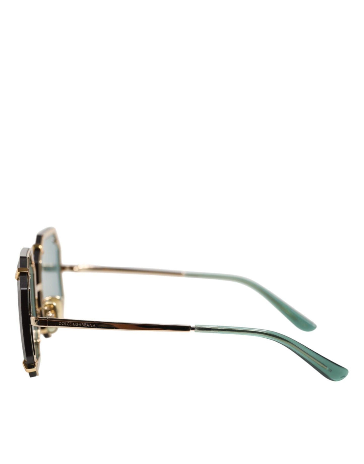 Dolce &amp; Gabbana DG2216 – Sonnenbrille mit quadratischem Rahmen in Gold und grünen Gläsern