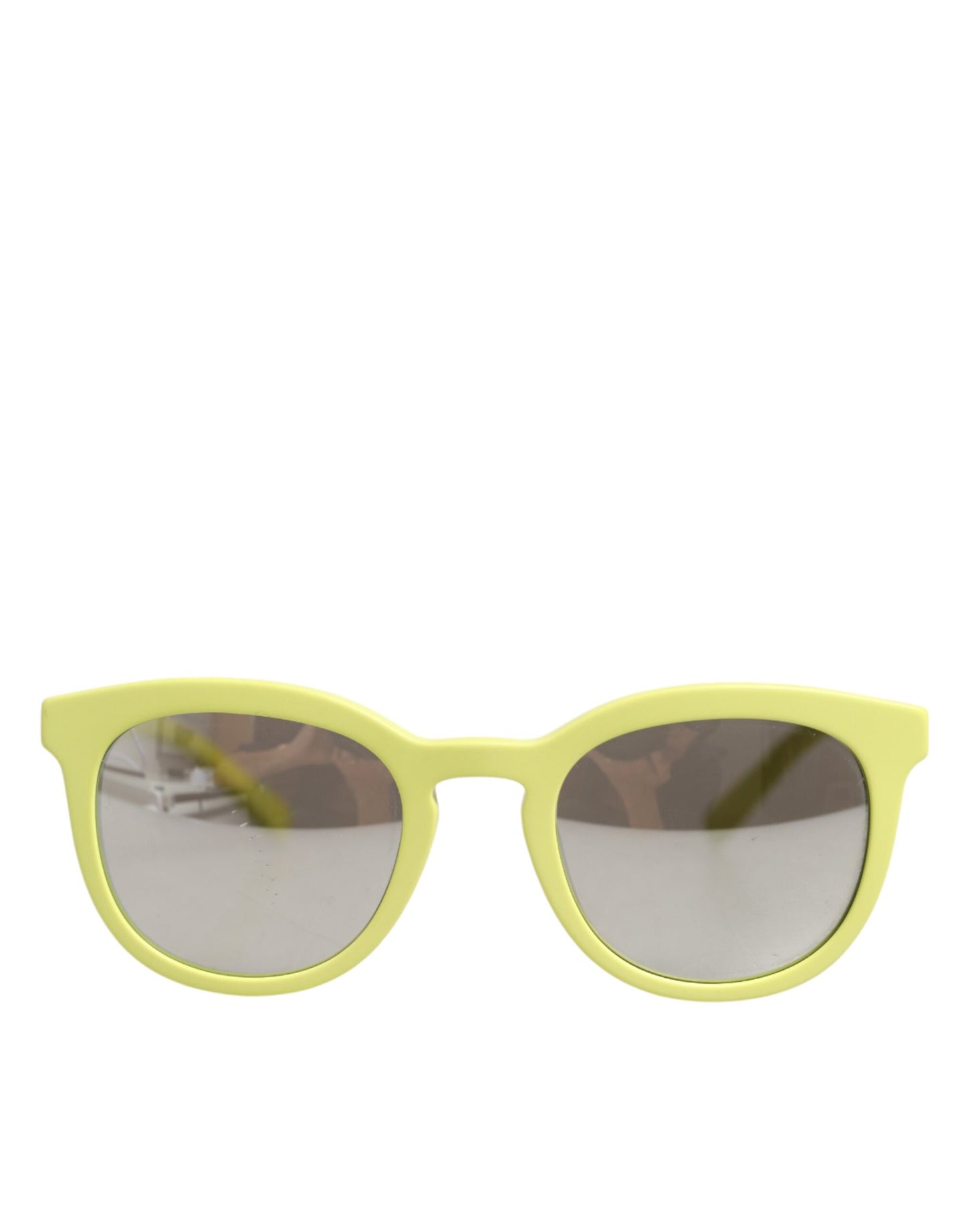 Dolce &amp; Gabbana DG4324 Sonnenbrille mit gelbem Rahmen und verspiegelten Gläsern