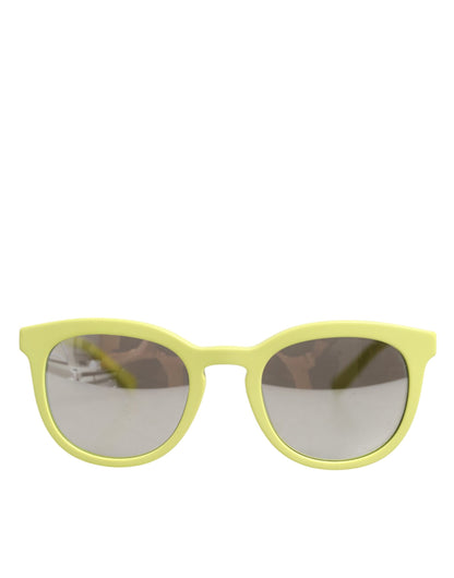 Dolce &amp; Gabbana DG4324 Sonnenbrille mit gelbem Rahmen und verspiegelten Gläsern