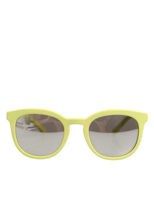 Dolce &amp; Gabbana DG4324 Sonnenbrille mit gelbem Rahmen und verspiegelten Gläsern