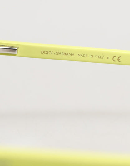 Dolce &amp; Gabbana DG4324 Sonnenbrille mit gelbem Rahmen und verspiegelten Gläsern