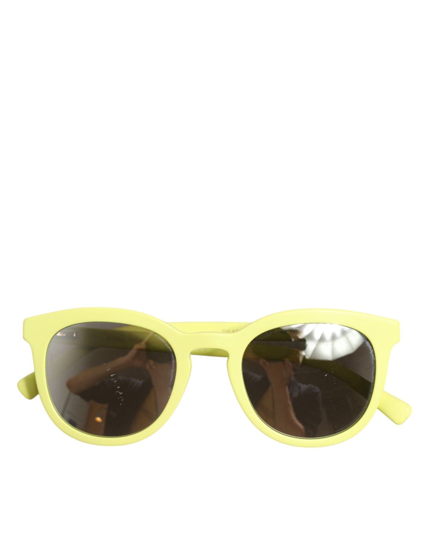 Dolce &amp; Gabbana DG4324 Sonnenbrille mit gelbem Rahmen und verspiegelten Gläsern