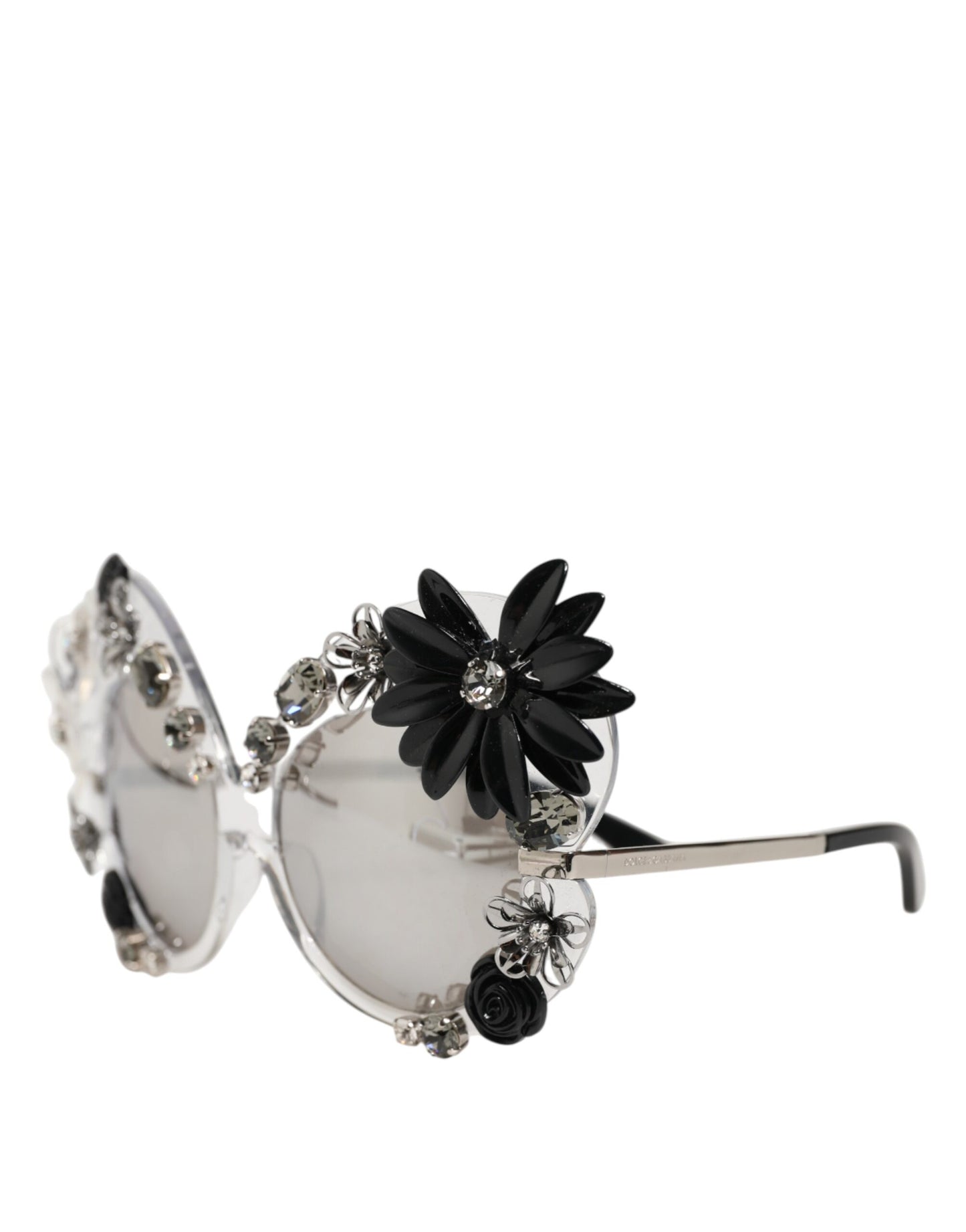 Dolce &amp; Gabbana Transparente Sonnenbrille DG4292 mit runden Kristallblumen