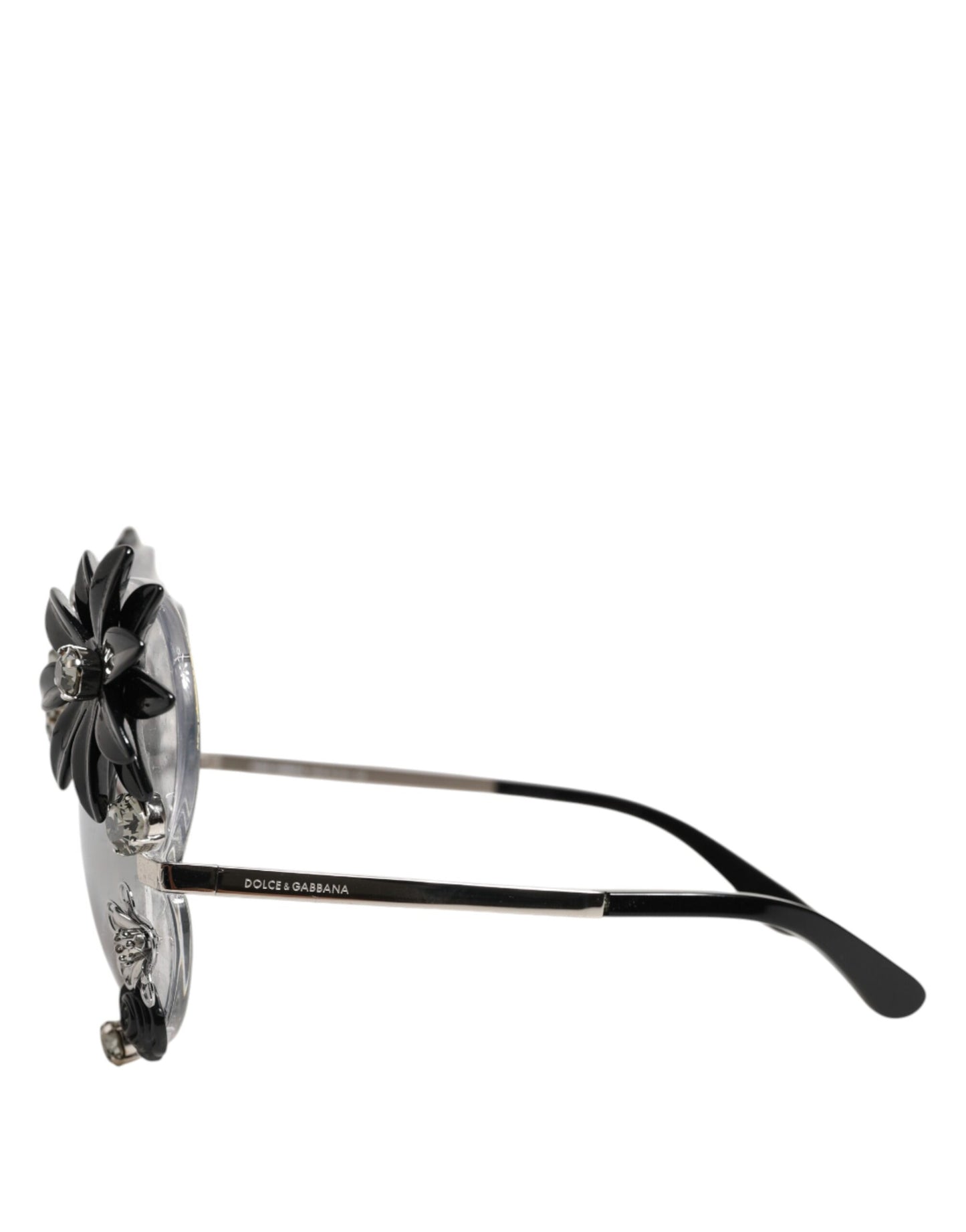 Dolce &amp; Gabbana Transparente Sonnenbrille DG4292 mit runden Kristallblumen