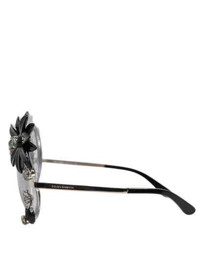 Dolce &amp; Gabbana Transparente Sonnenbrille DG4292 mit runden Kristallblumen