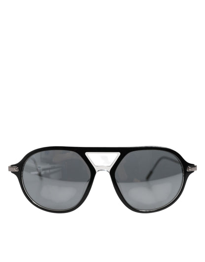 Dolce &amp; Gabbana DG4343F Piloten-Sonnenbrille mit schwarzem Acetatrahmen