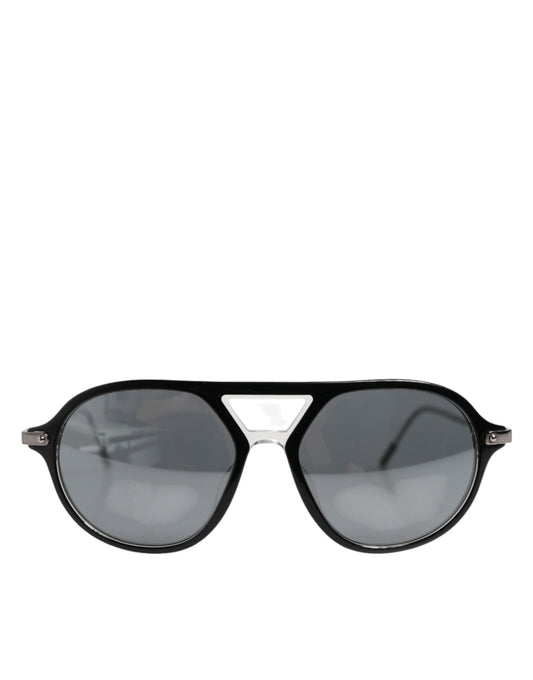 Dolce &amp; Gabbana DG4343F Piloten-Sonnenbrille mit schwarzem Acetatrahmen