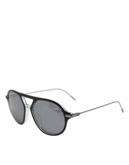 Dolce &amp; Gabbana DG4343F Piloten-Sonnenbrille mit schwarzem Acetatrahmen