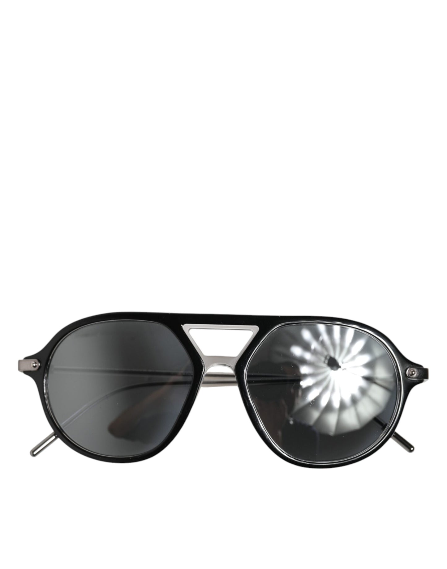 Dolce &amp; Gabbana DG4343F Piloten-Sonnenbrille mit schwarzem Acetatrahmen