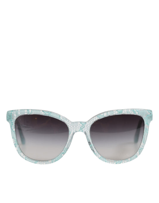 Dolce &amp; Gabbana DG4190 Rechteckige Sonnenbrille aus blauem Acetat mit Spitze