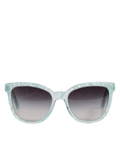 Dolce &amp; Gabbana DG4190 Rechteckige Sonnenbrille aus blauem Acetat mit Spitze