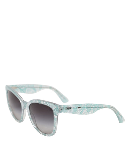 Dolce &amp; Gabbana DG4190 Rechteckige Sonnenbrille aus blauem Acetat mit Spitze
