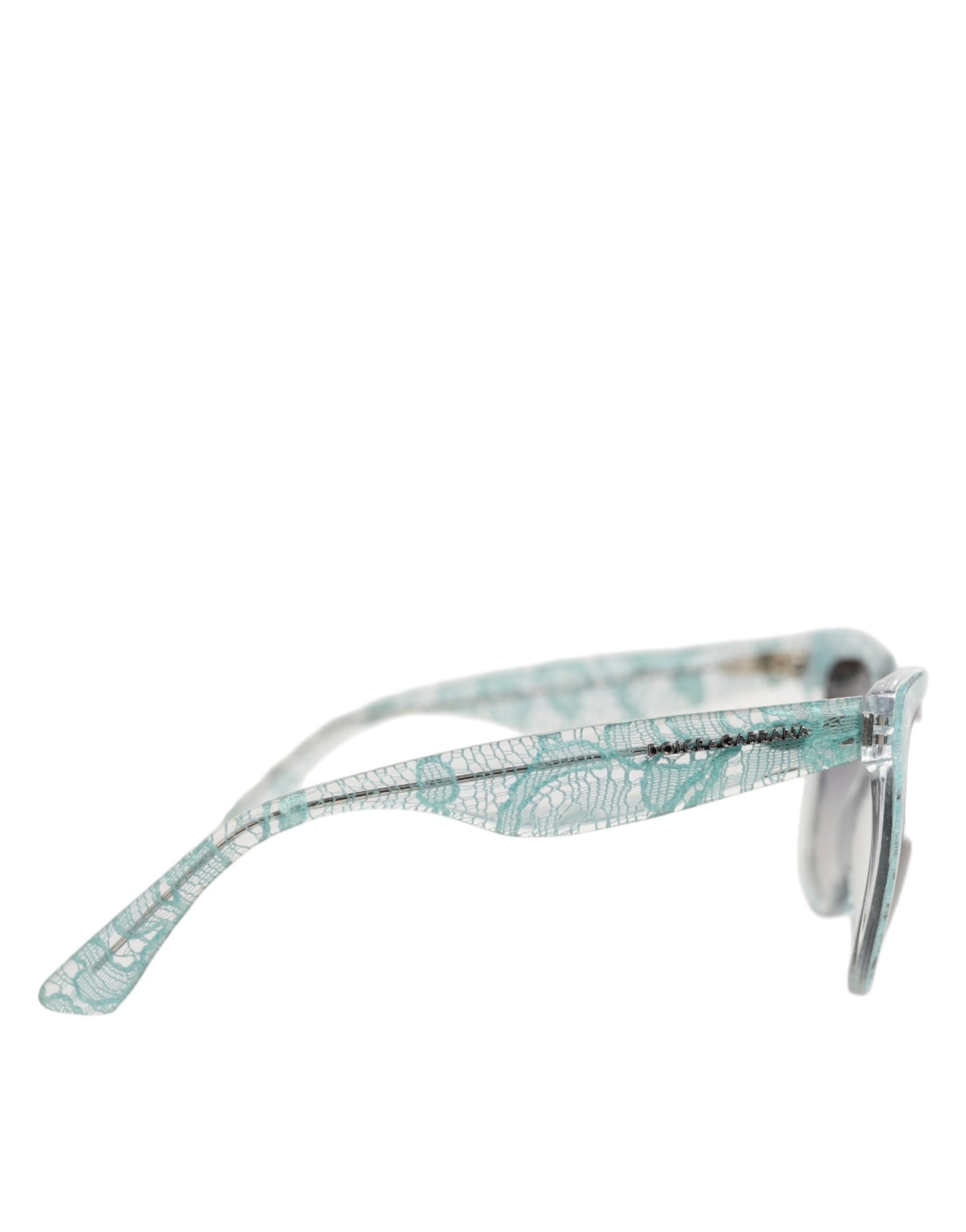 Dolce &amp; Gabbana DG4190 Rechteckige Sonnenbrille aus blauem Acetat mit Spitze