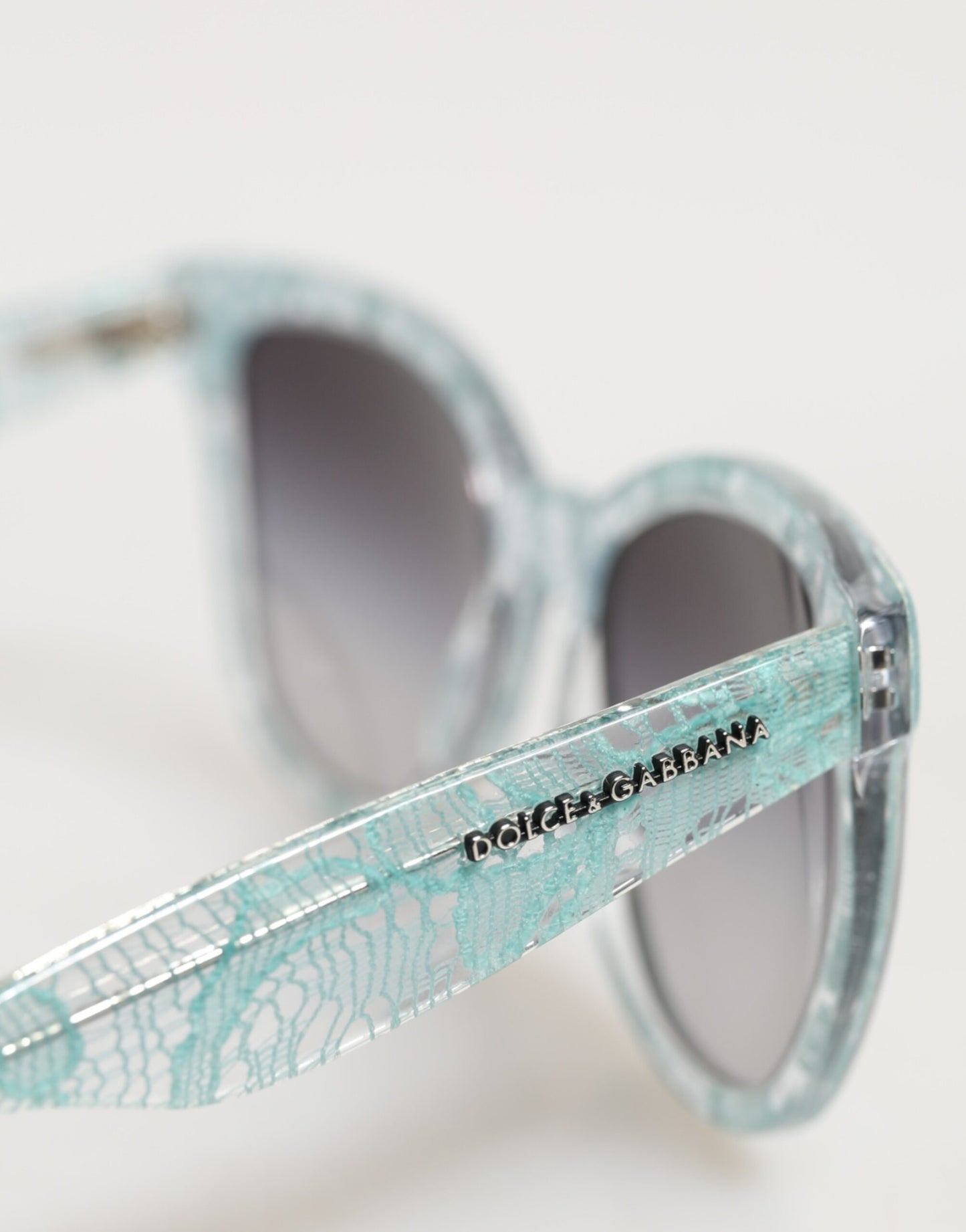 Dolce &amp; Gabbana DG4190 Rechteckige Sonnenbrille aus blauem Acetat mit Spitze
