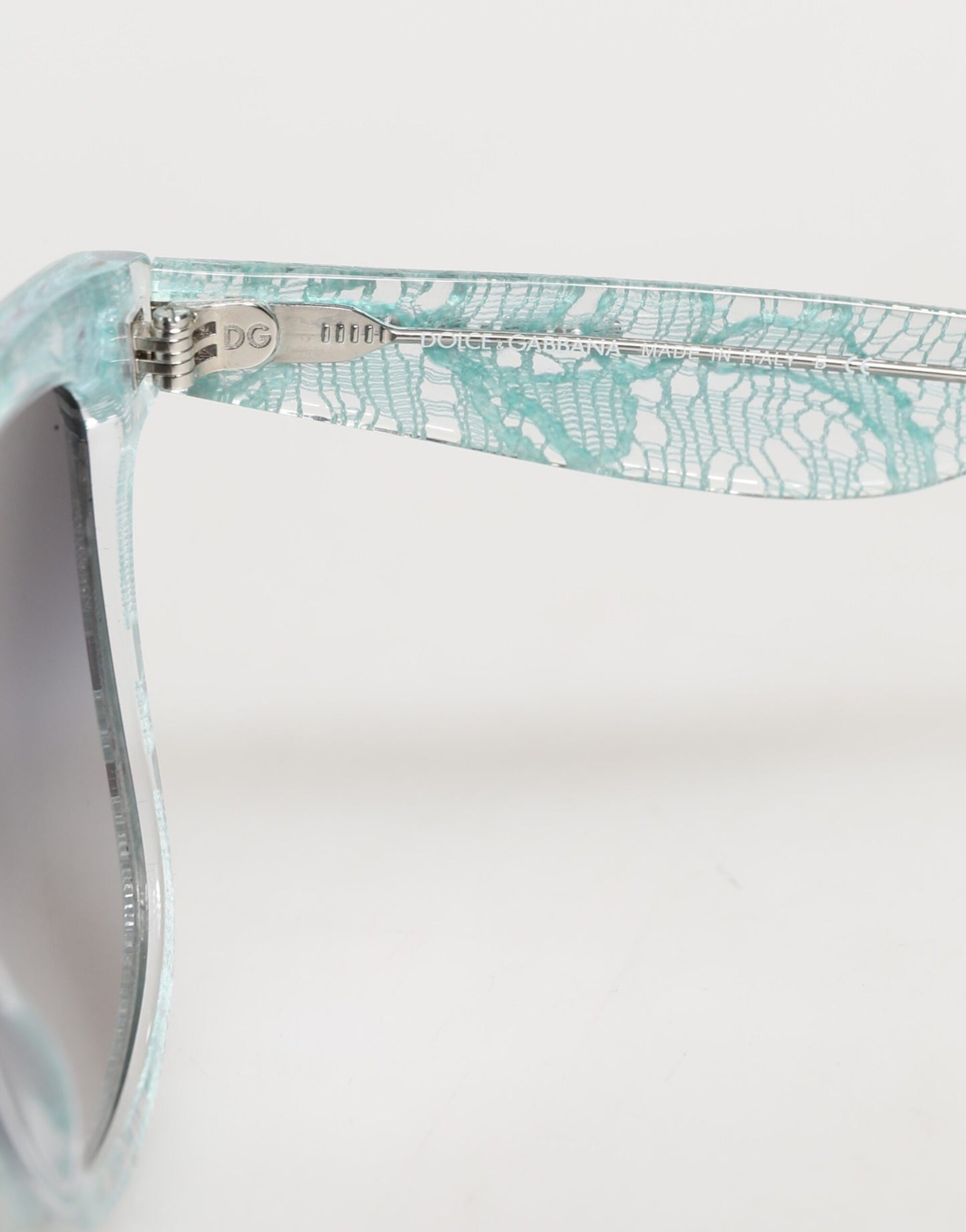 Dolce &amp; Gabbana DG4190 Rechteckige Sonnenbrille aus blauem Acetat mit Spitze
