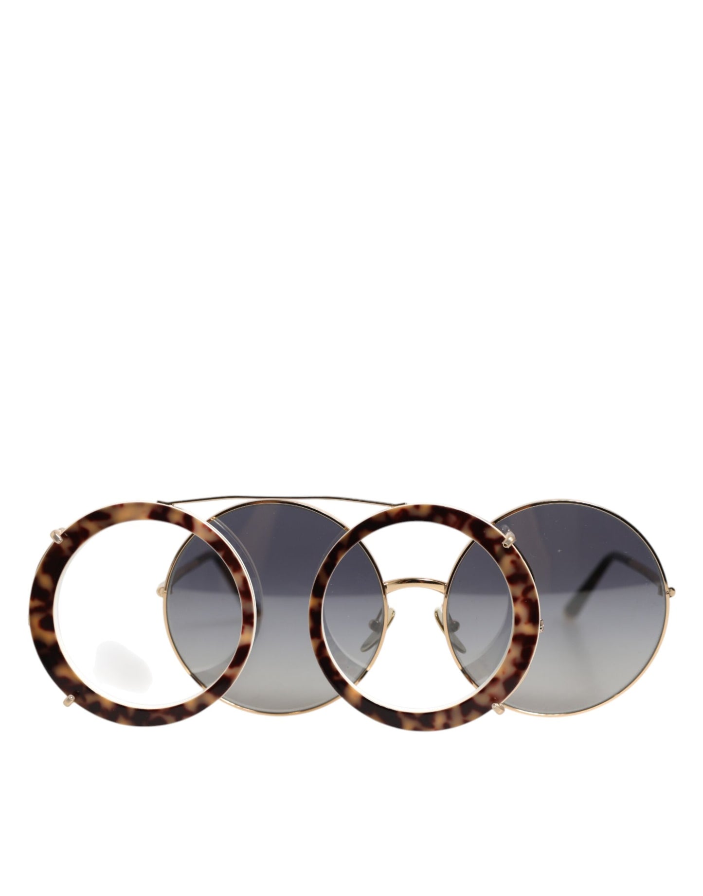 Dolce &amp; Gabbana DG2198 – Runde Sonnenbrille mit Farbverlauf und Leopardenmuster in Braun