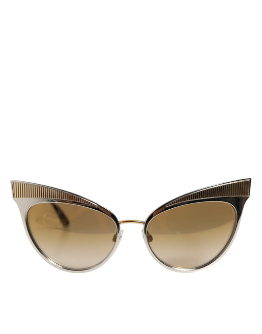Dolce &amp; Gabbana DG2178 – Cat-Eye-Sonnenbrille mit Farbverlauf aus goldenem Metall