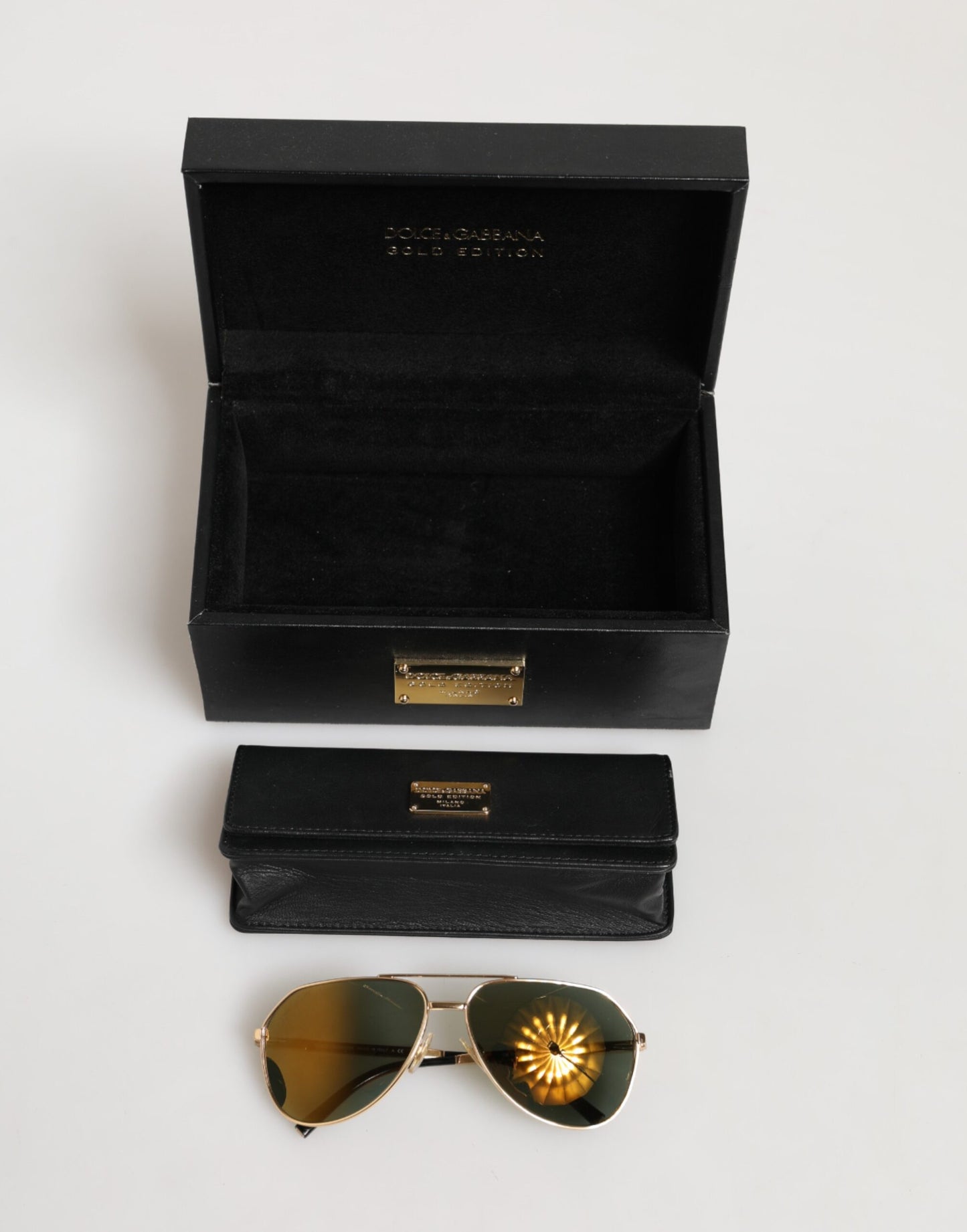 Dolce &amp; Gabbana Gold Edition Aviator Shades Eyewear Sonnenbrille