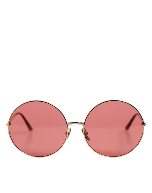Dolce &amp; Gabbana – Runde Sonnenbrille aus Metall in Roségold