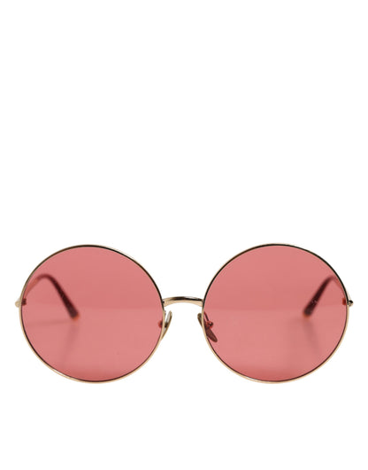 Dolce &amp; Gabbana – Runde Sonnenbrille aus Metall in Roségold