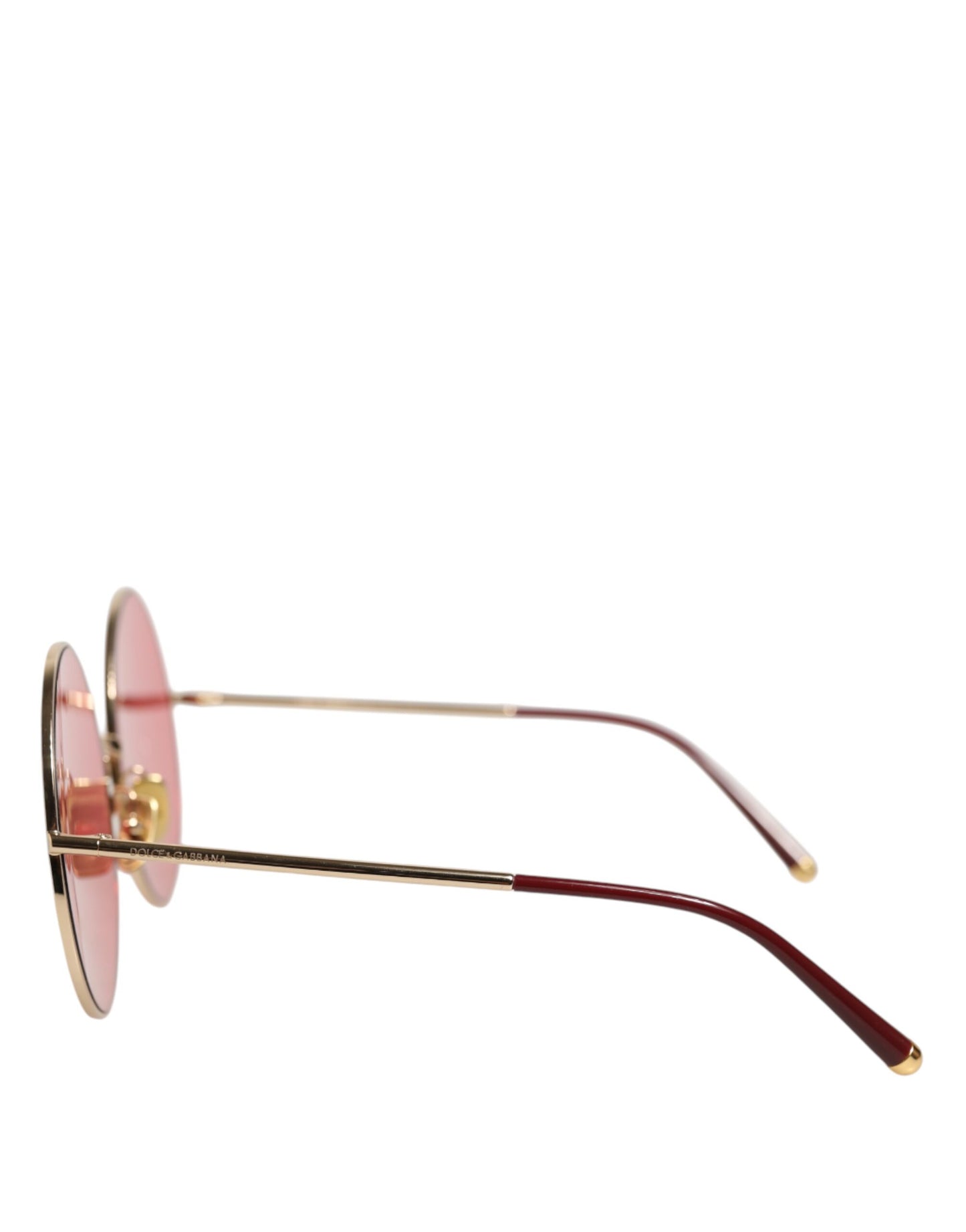 Dolce &amp; Gabbana – Runde Sonnenbrille aus Metall in Roségold