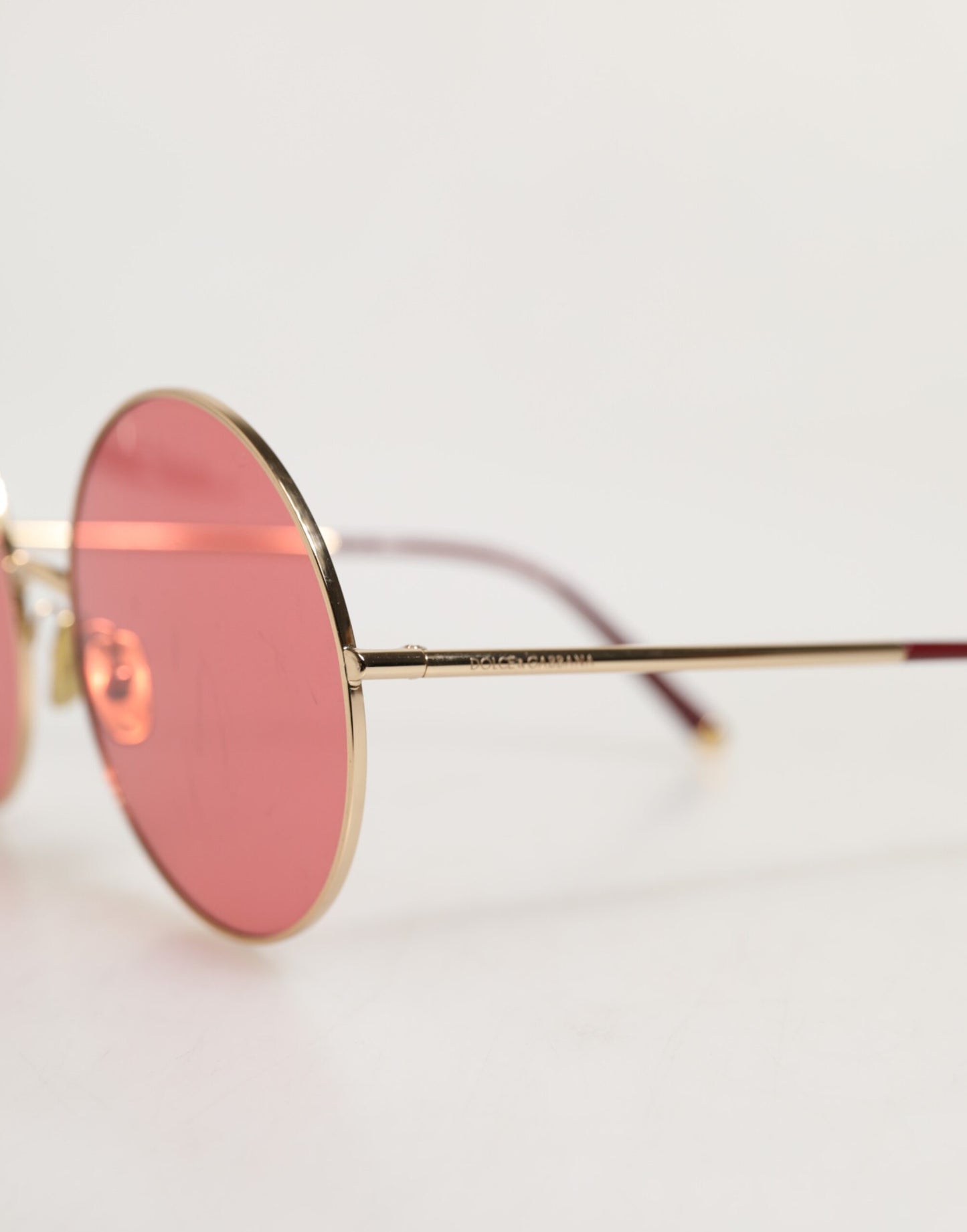 Dolce &amp; Gabbana – Runde Sonnenbrille aus Metall in Roségold