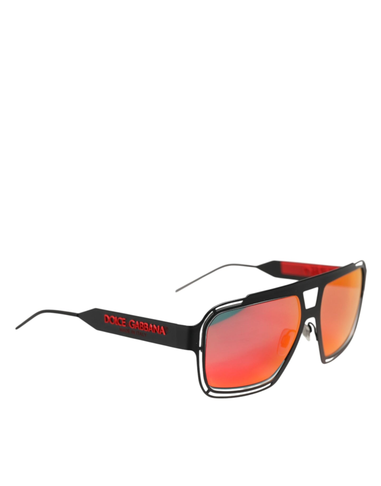 Dolce &amp; Gabbana – Sonnenbrille mit Pilotengestell aus schwarzem Metall