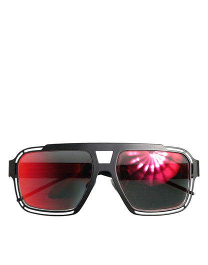 Dolce &amp; Gabbana – Sonnenbrille mit Pilotengestell aus schwarzem Metall