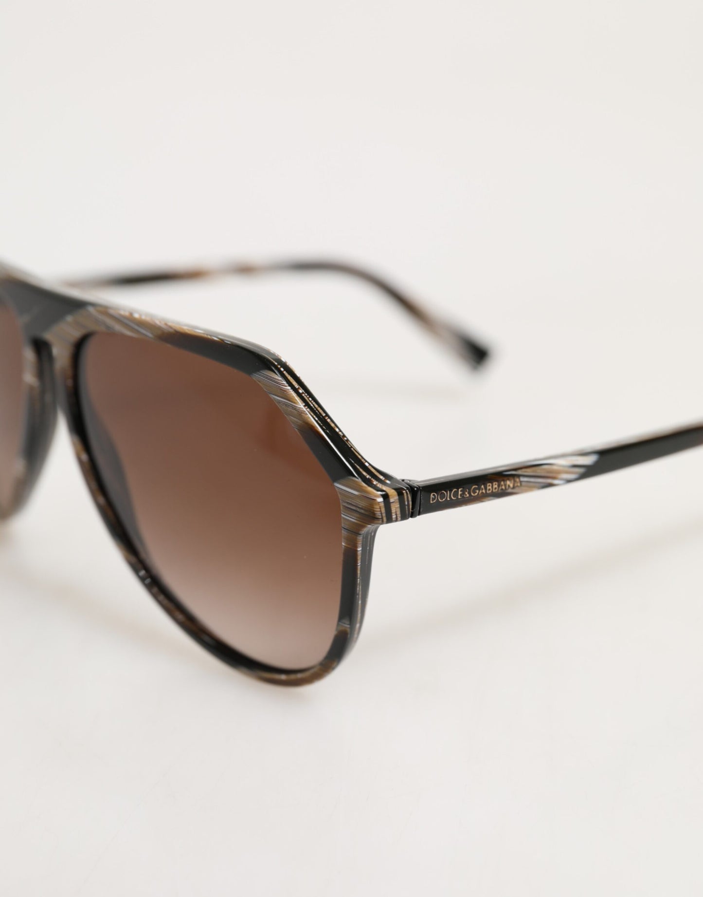 Dolce &amp; Gabbana – Pilotensonnenbrille aus Acetat mit Vollrand in Braun