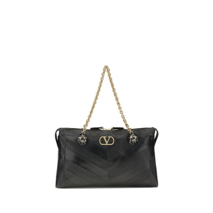 Valentino Garavani Schultertasche aus schwarzem Kalbsleder (Bos Taurus)