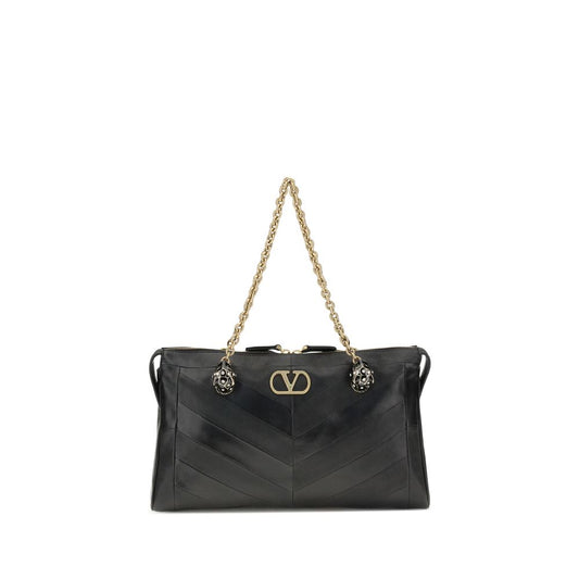 Valentino Garavani Schultertasche aus schwarzem Kalbsleder (Bos Taurus)