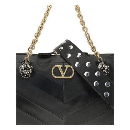Valentino Garavani Schultertasche aus schwarzem Kalbsleder (Bos Taurus)