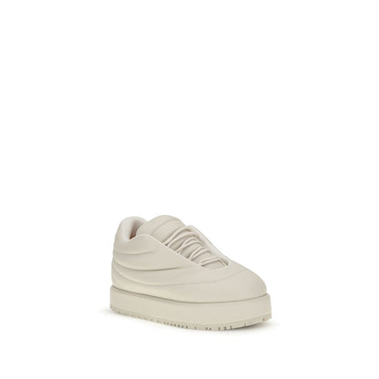 PDF Channel Cream Goatskin Platform Sneakers
