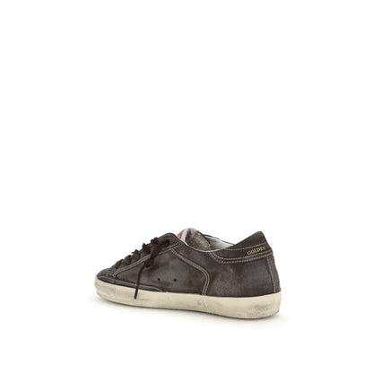 Golden Goose Gray Calf Leather Bos Taurus Low Top Sneakers