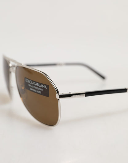 Dolce &amp; Gabbana DG2106K Pilotenbrille mit silbernem Rahmen