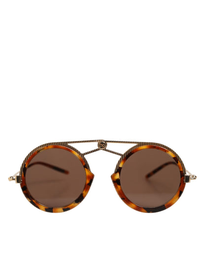 Dolce &amp; Gabbana Gold Havana Frame DG Fatto A Mano Eyewea Sonnenbrille