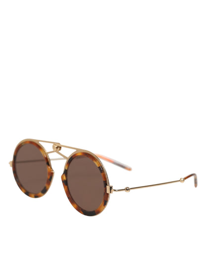 Dolce &amp; Gabbana Gold Havana Frame DG Fatto A Mano Eyewea Sonnenbrille