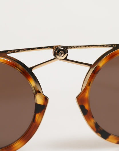 Dolce &amp; Gabbana Gold Havana Frame DG Fatto A Mano Eyewea Sonnenbrille