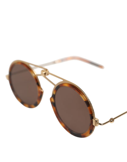 Dolce &amp; Gabbana Gold Havana Frame DG Fatto A Mano Eyewea Sonnenbrille